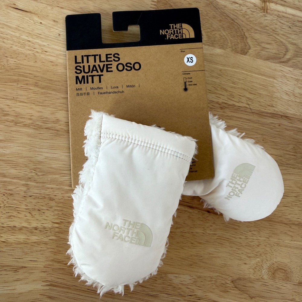 The North Face Suave Oso Mittens Kids XS Gardenia White NF0A4SHF Fleece